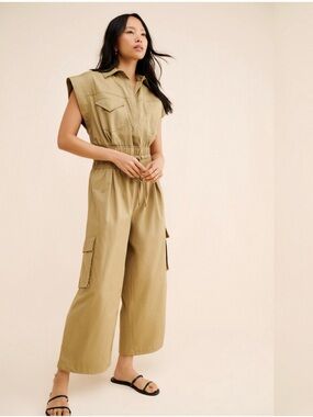 FARM Rio Sleeveless Cargo Drawstring-Waist Jumpsuit